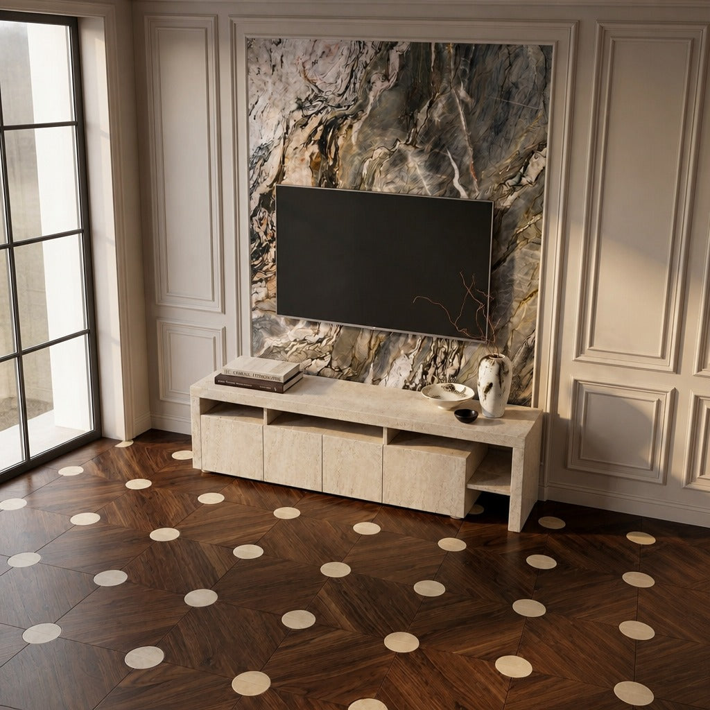 Floris Cream Travertine TV Stand image