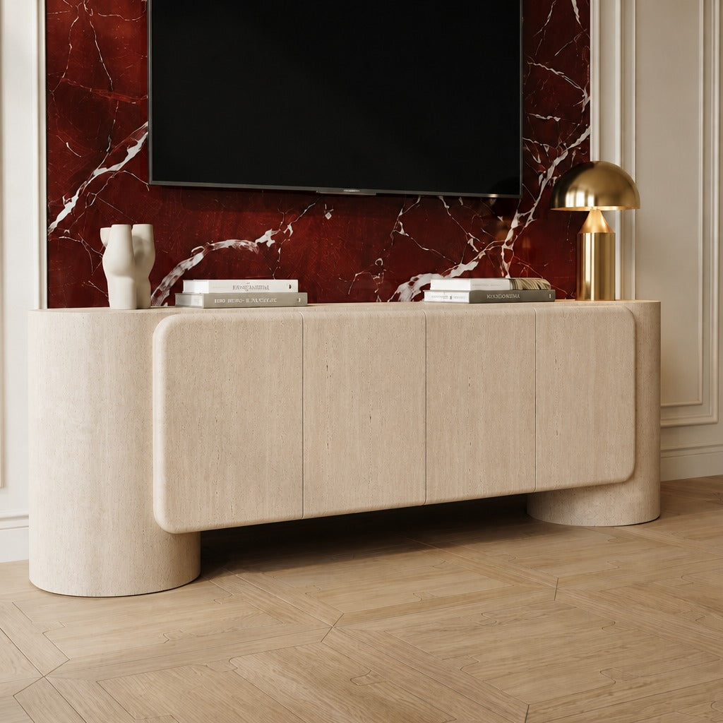 Marius Cream Travertine TV Stand image