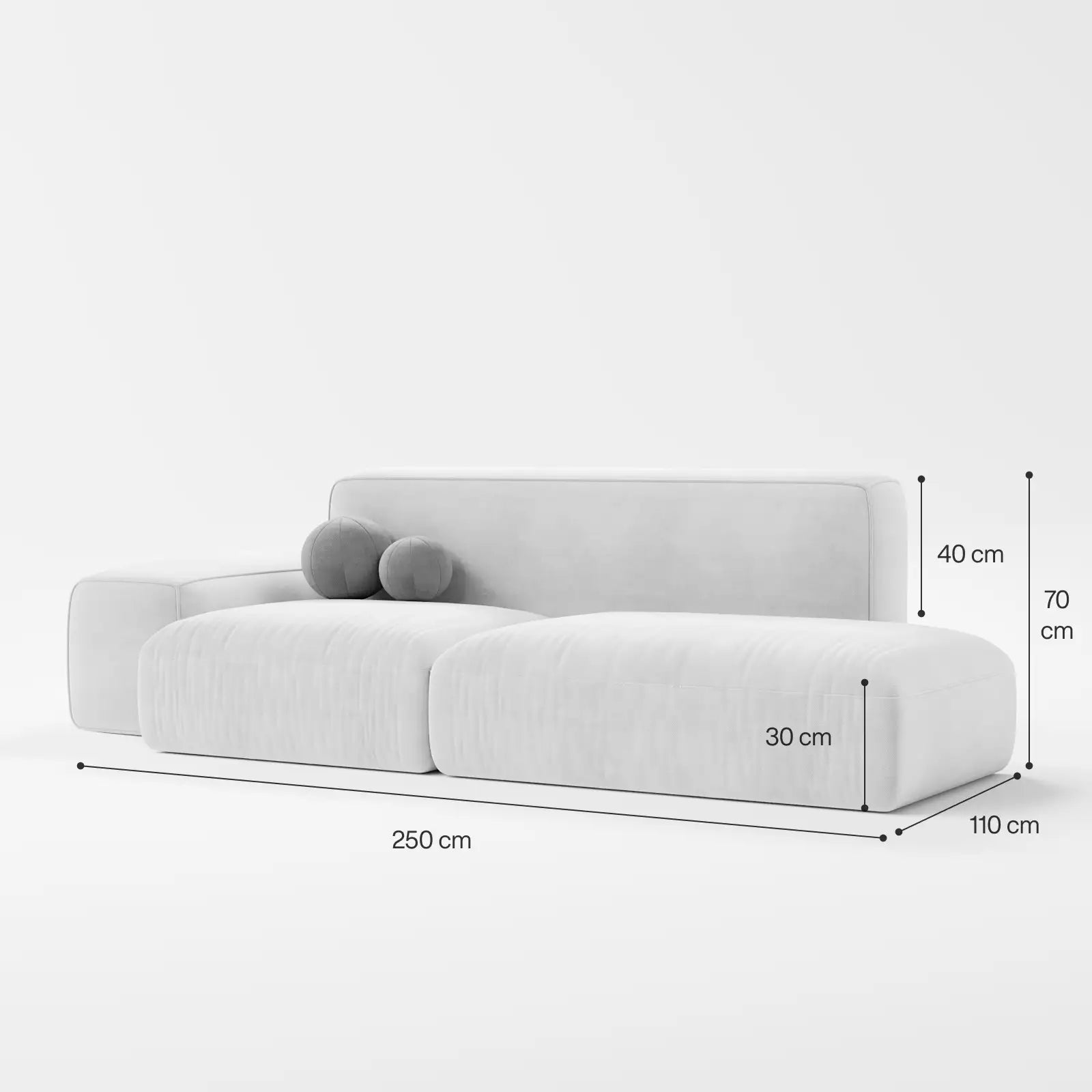 Прямой диван Ava 2-местный image