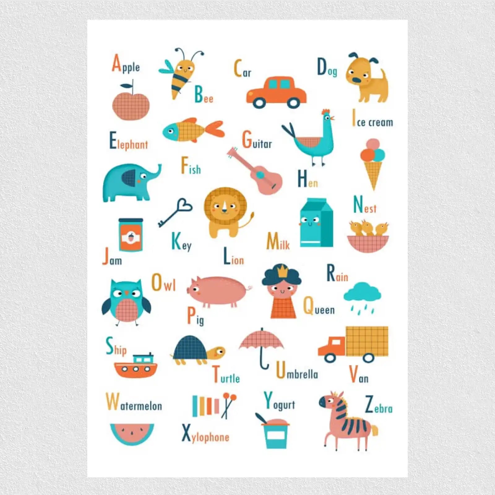Плакат с английскими буквами алфавита для детей image