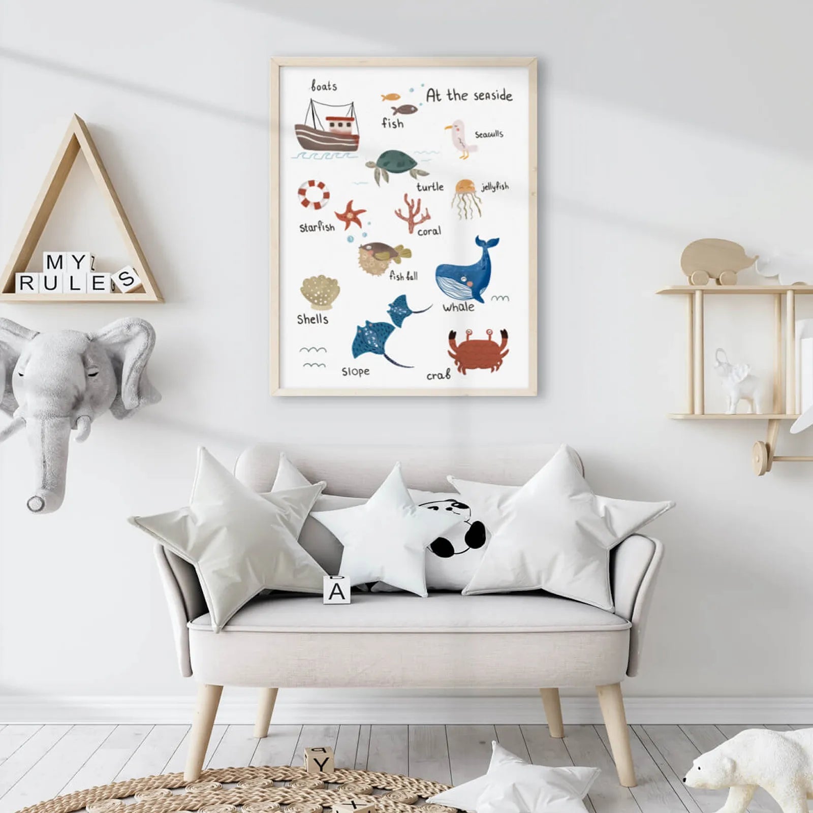 Alphabet Sea Dwellers Kids Poster