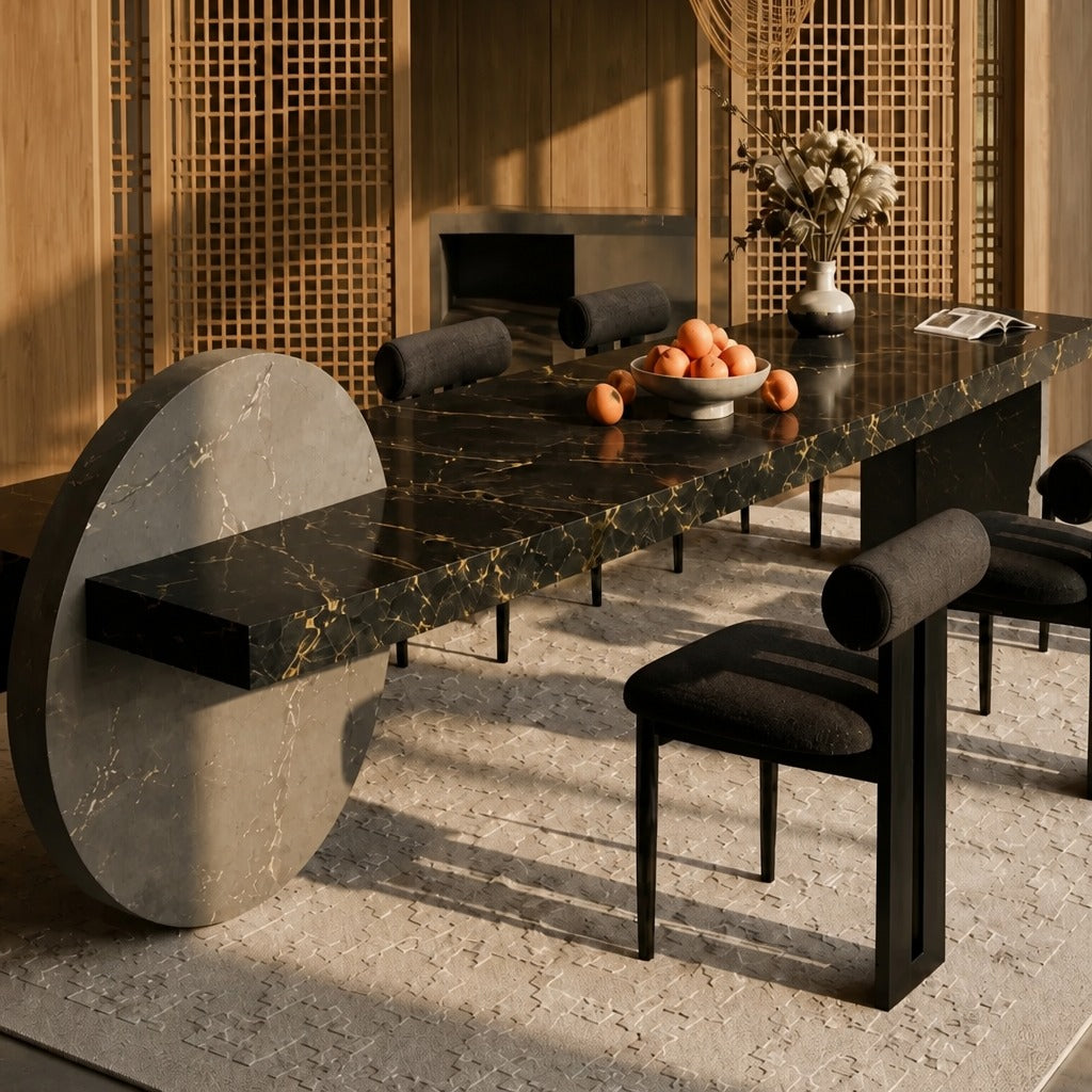 Dakota Marble Finish Large Dining Table image
