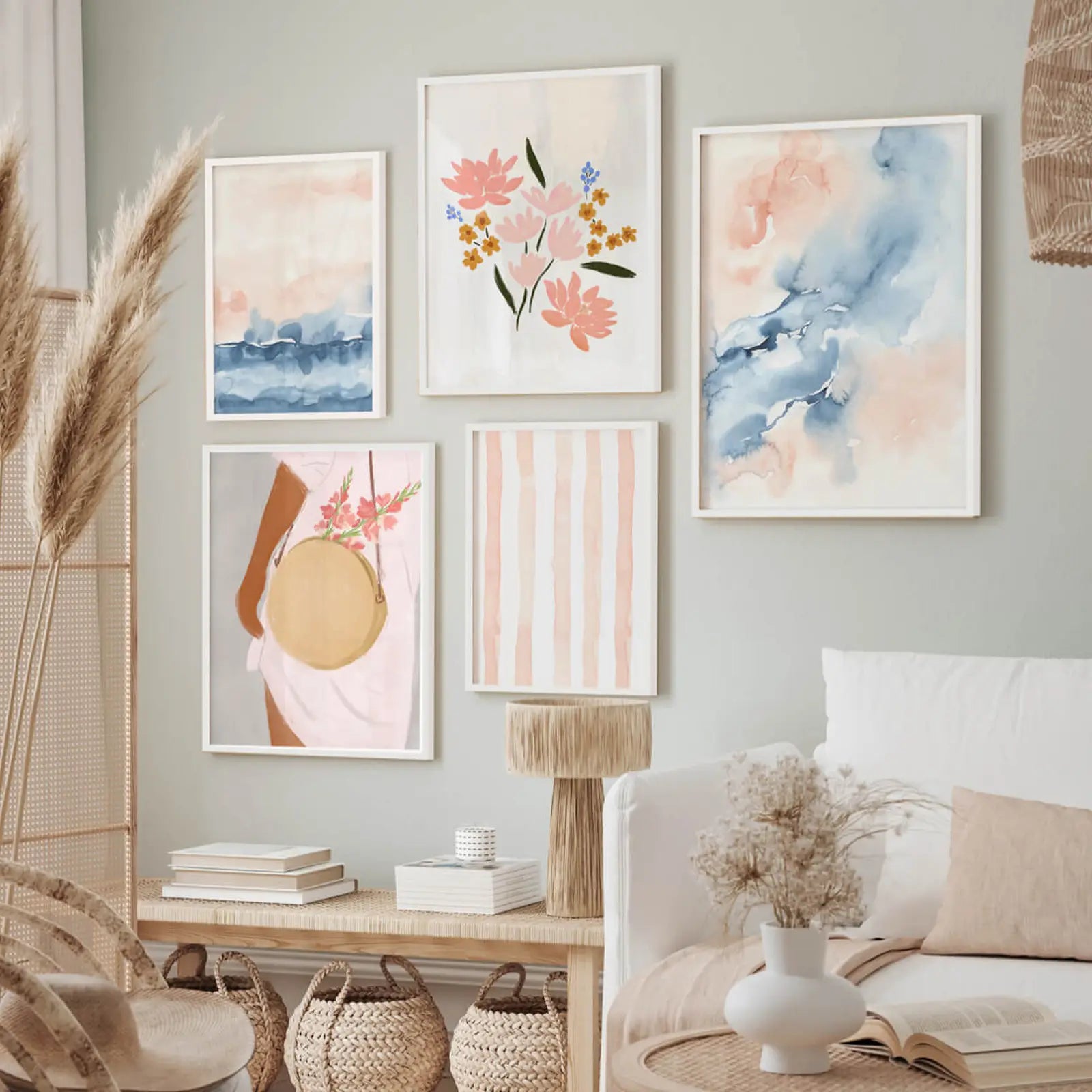 Pinky Flowers Kids Wall Art