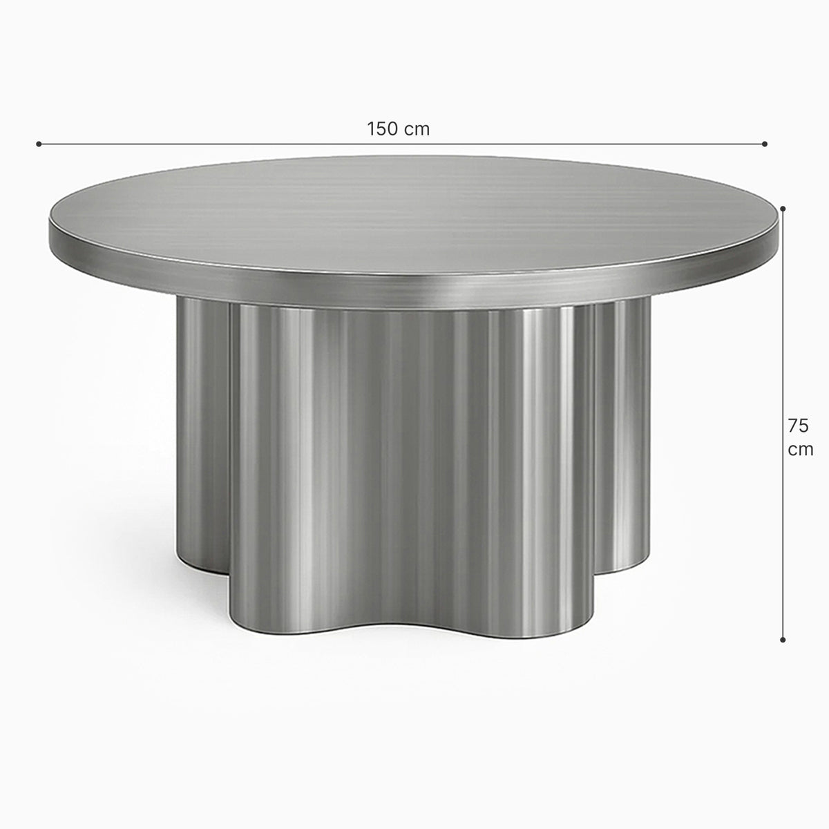 Rocco Steel Scalloped Base Dining Table image