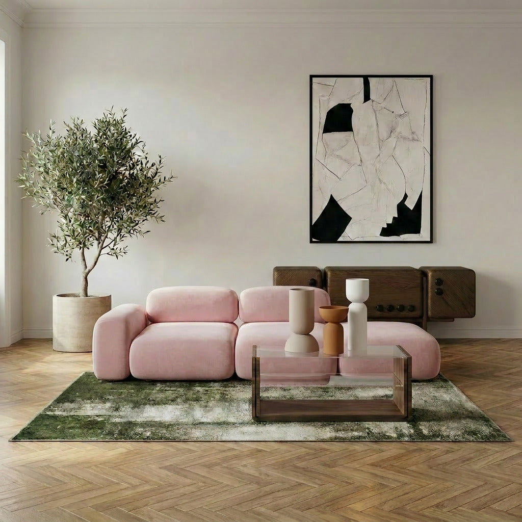 Fluffy 3-Seater Straight Sofa