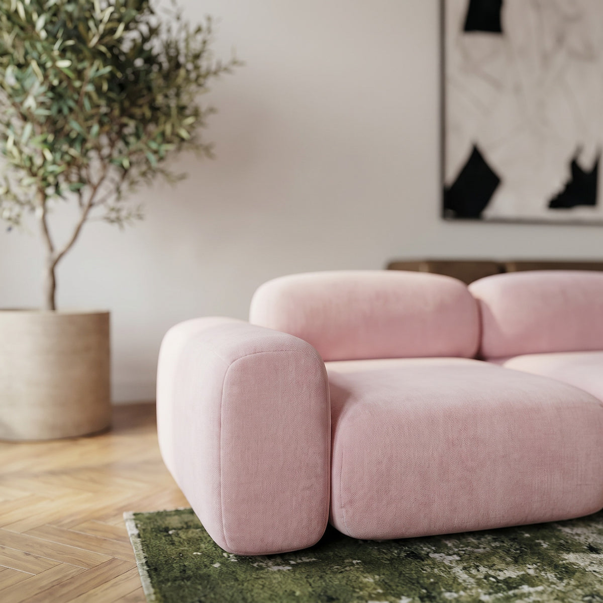 Fluffy 3-Seater Straight Sofa image