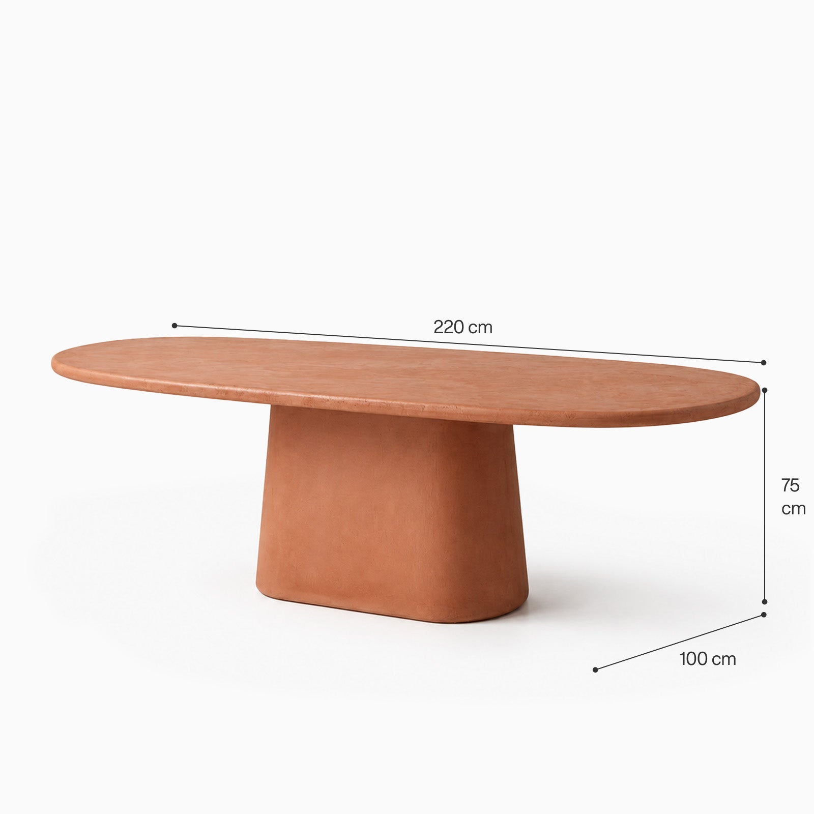 Erice Terracotta Microconcrete Dining Table image