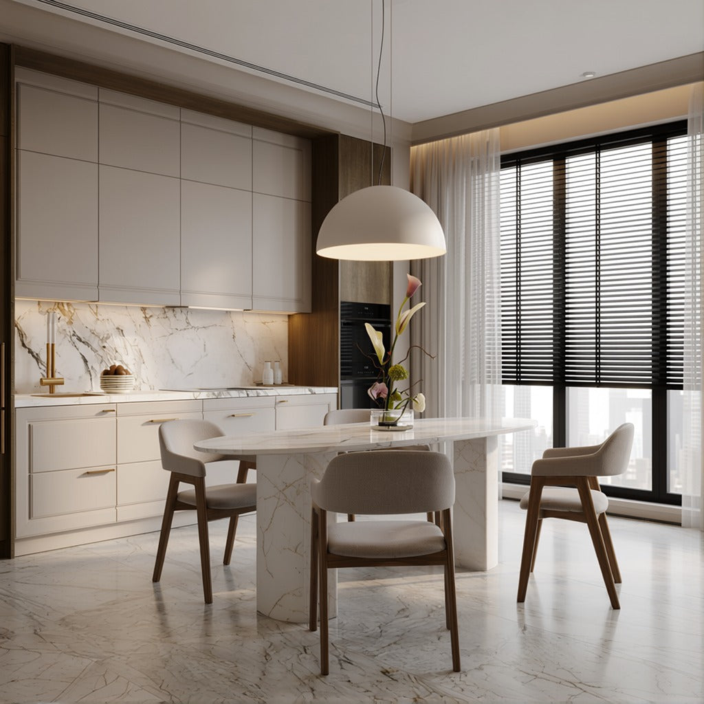 Modena White Marble Dining Table image