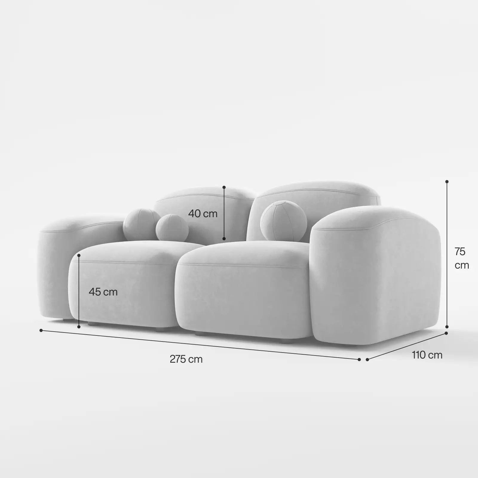 Двухместный прямой диван Freedom image