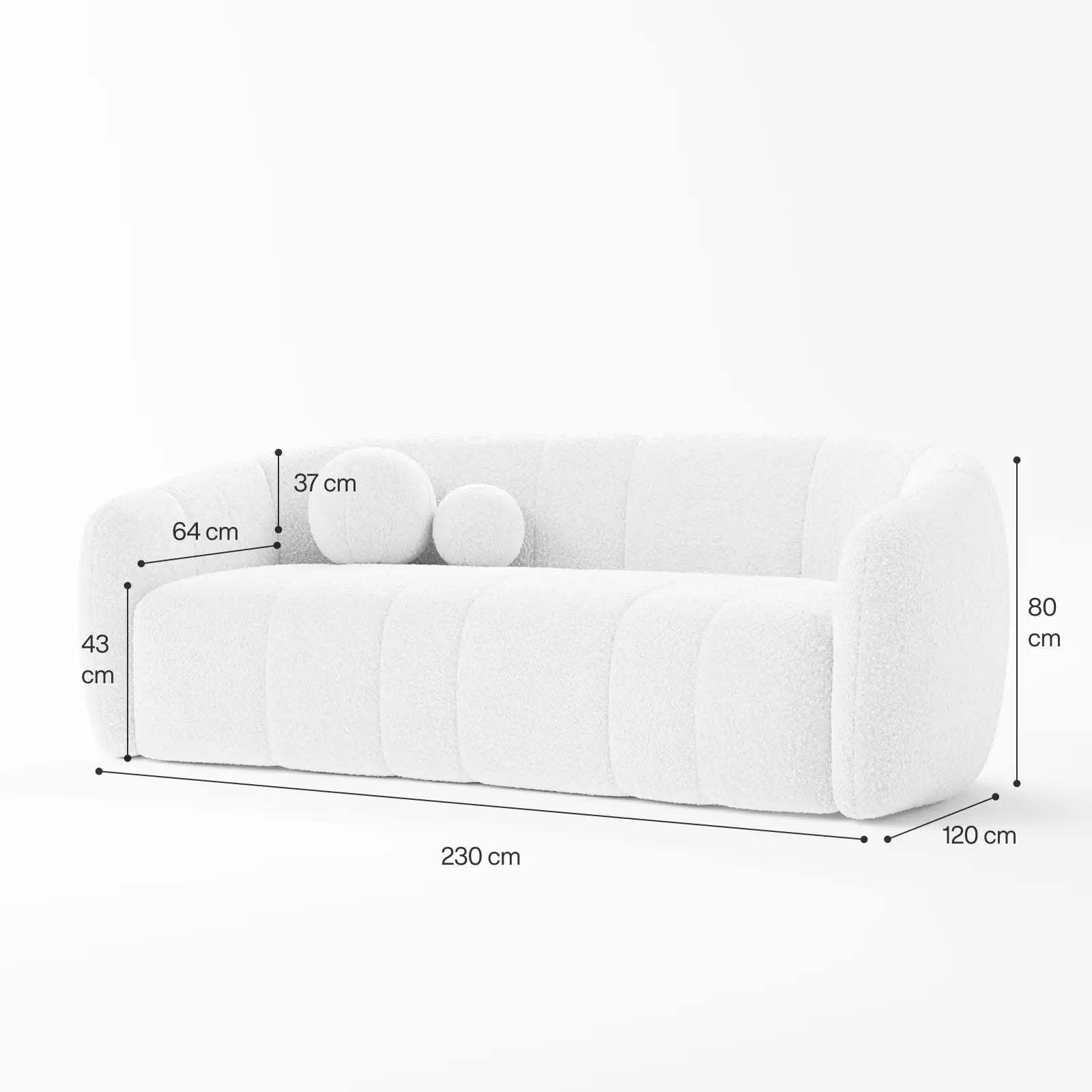 Двухместный прямой диван Calypso image