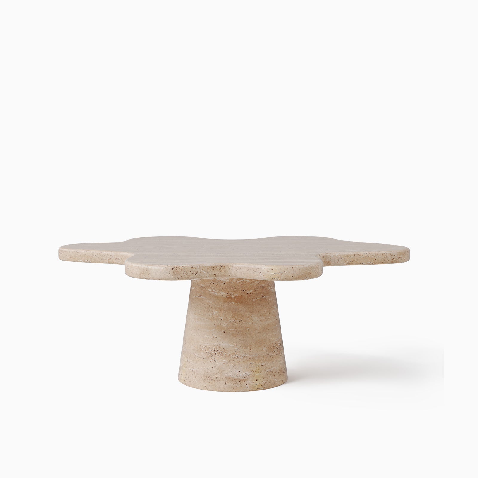 Lawrence Travertine Column Base Coffee Table