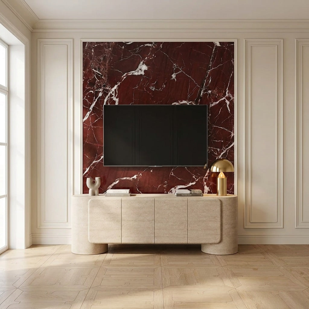 Marius Cream Travertine TV Stand