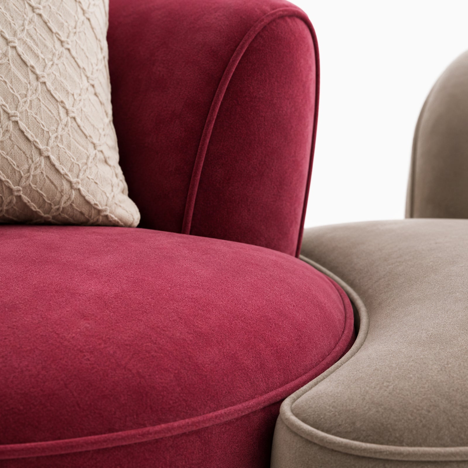 Claret 3-Seater Straight Sofa image