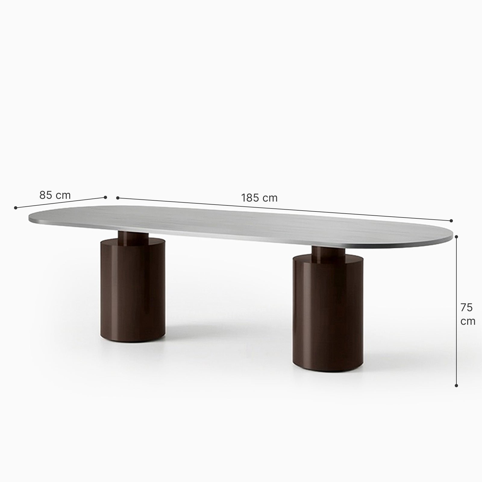 Noé Steel Twin Column Dining Table image