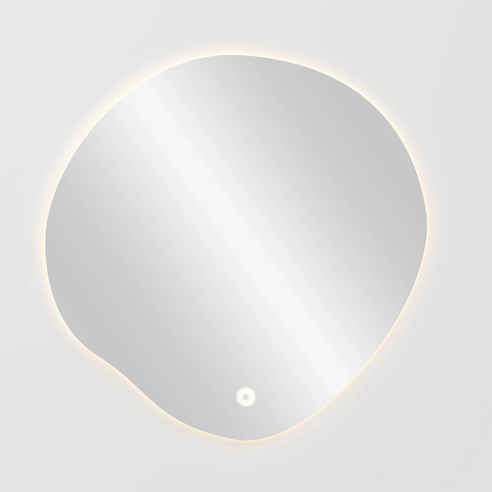 Glare Asymmetric Round Mirror with LED