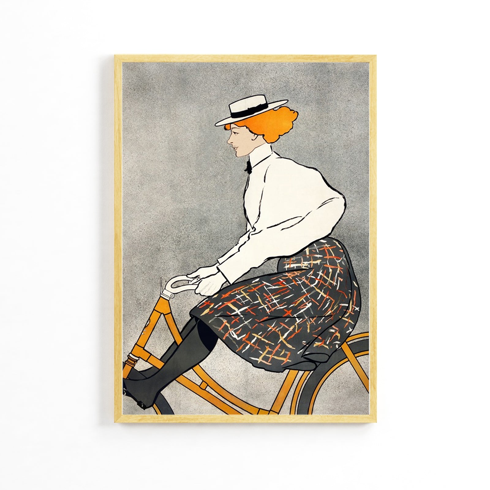 Плакат «Она едет на велосипеде» image