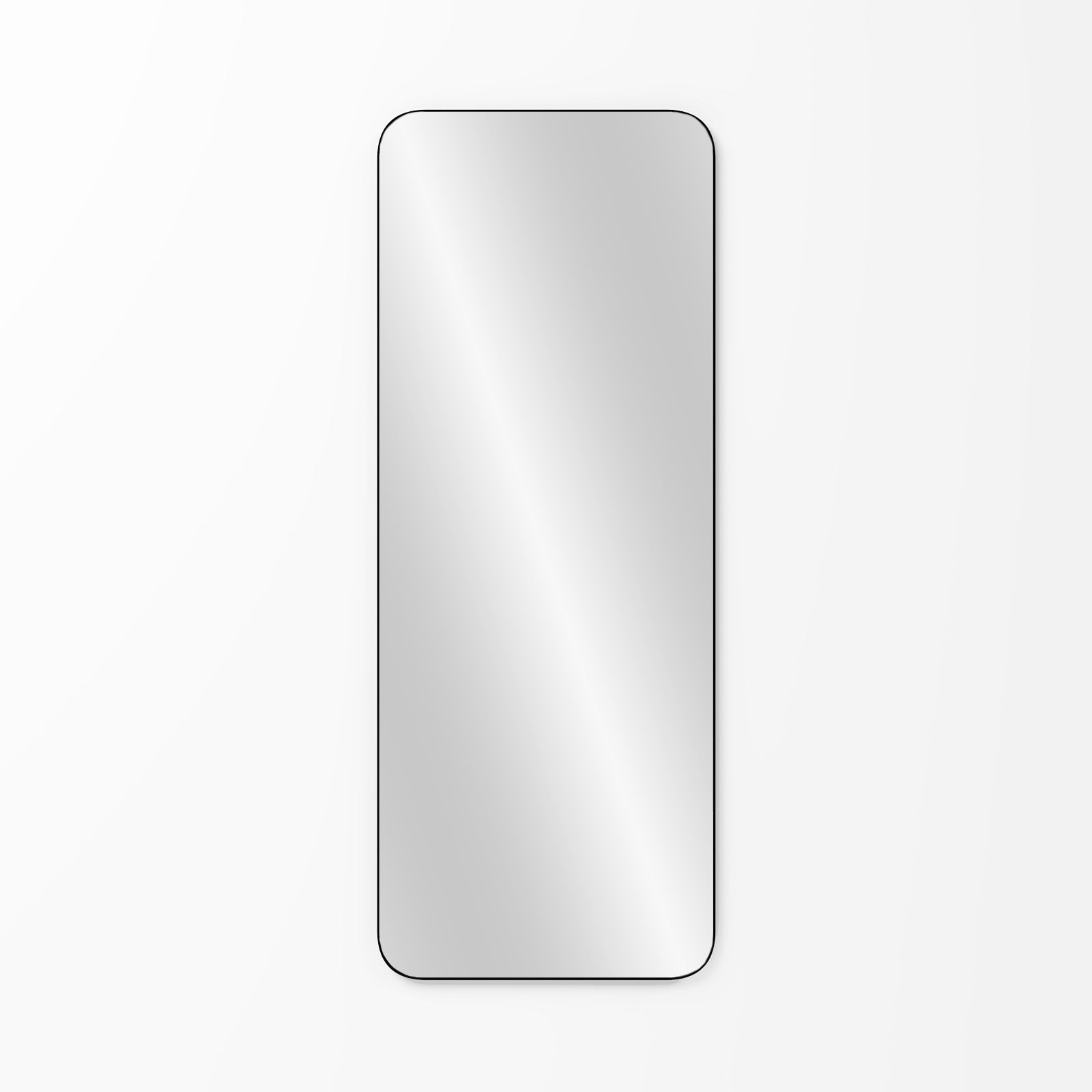 Solara Rounded Corners Rectangular Black Mirror