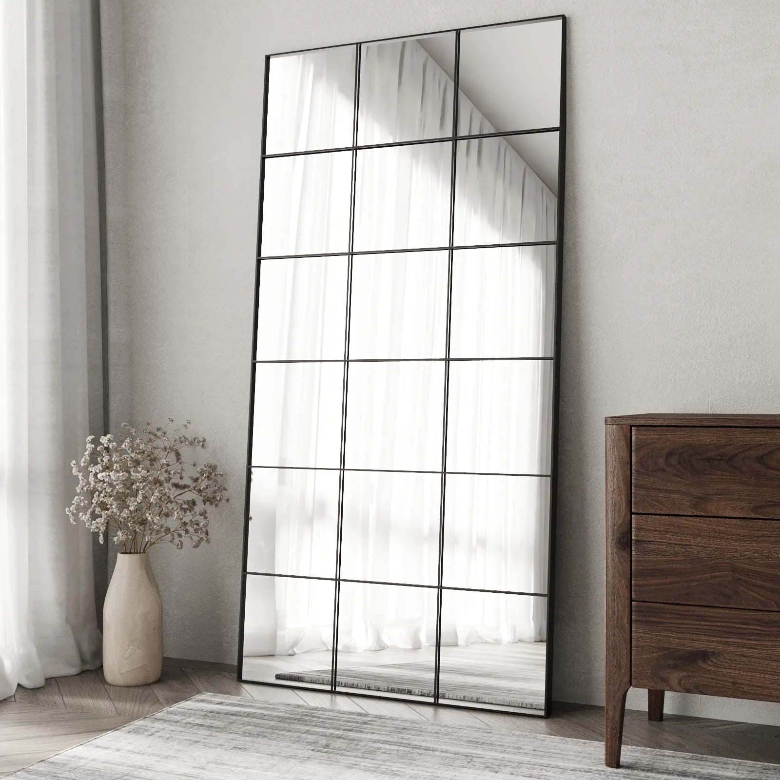 Eclipsa Black Rectangular Window Mirror