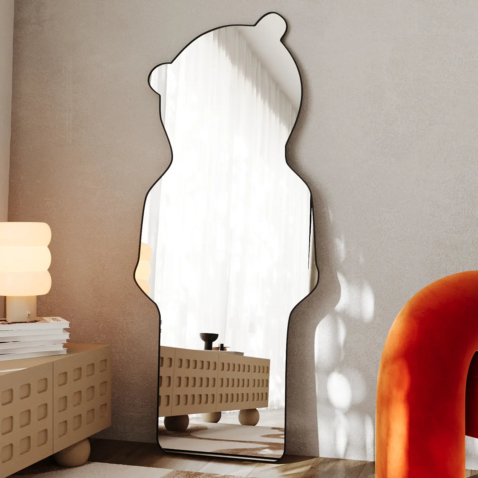 Teddy Black Shape Wall Mirror