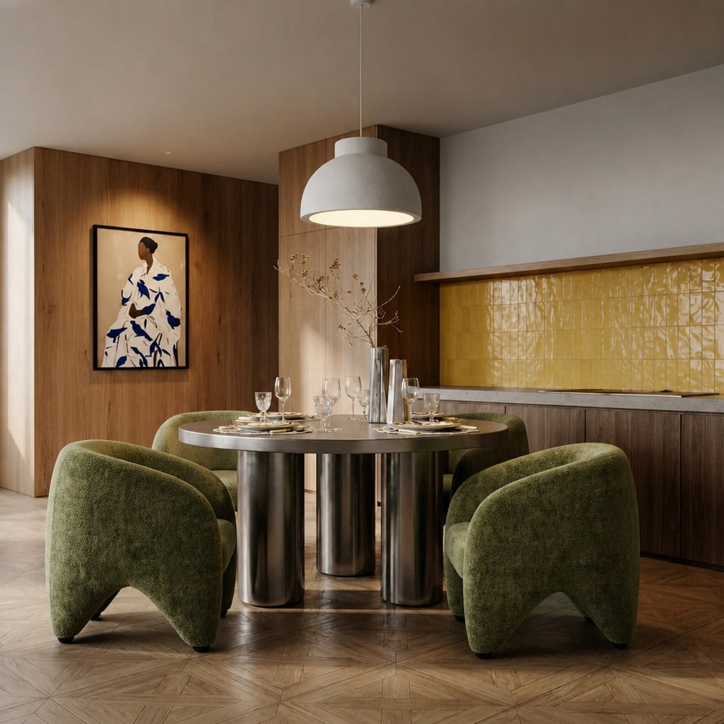 Yves Steel Round Dining Table image
