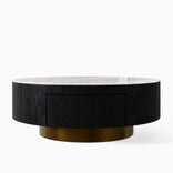 White Marble & Black Wood