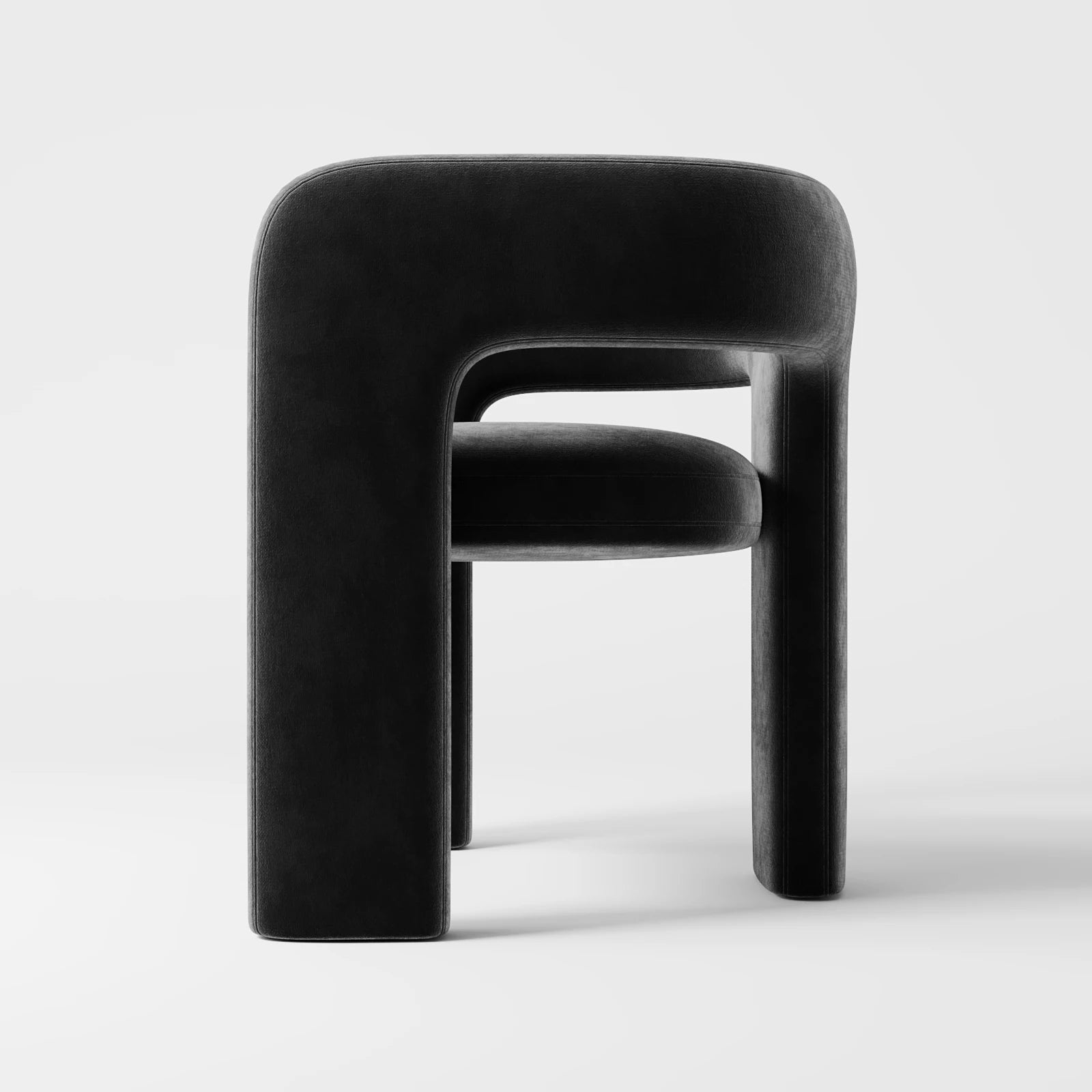 Lush U-Shaped Velvet Armchair