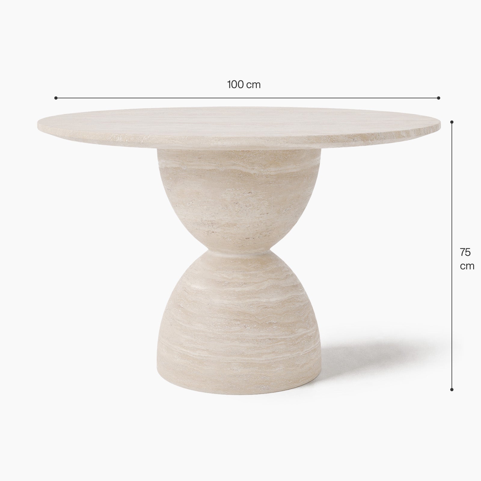 Sussane Travertine Sculpted Base Dining Table image