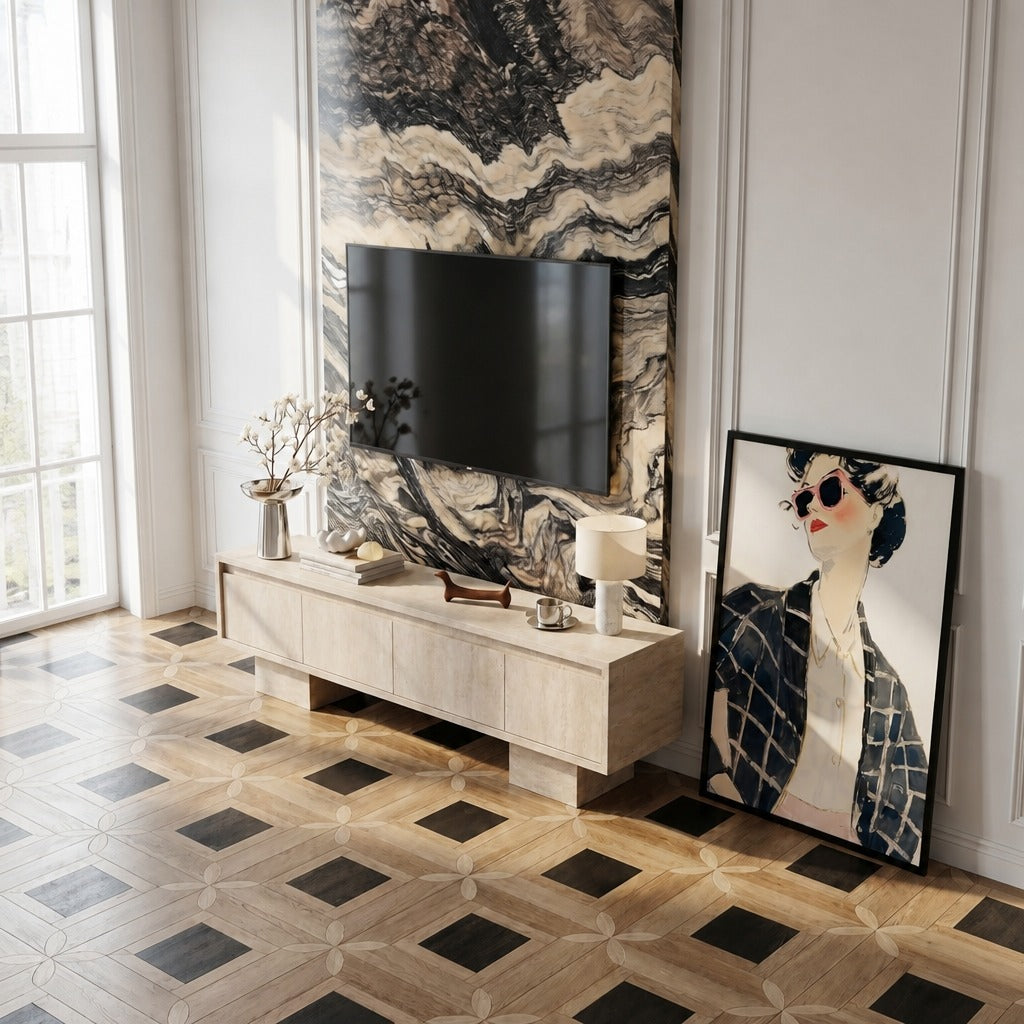 Orta Cream Travertine TV Stand image