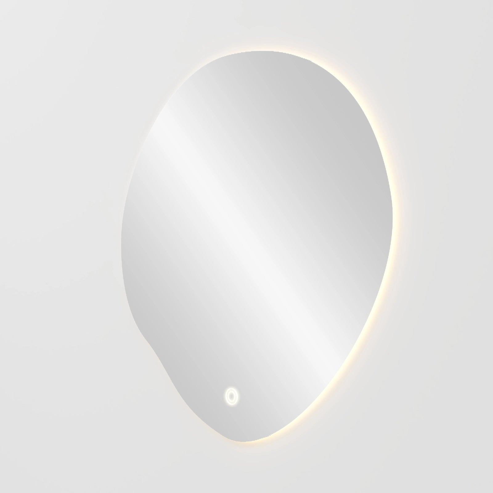 Glare Asymmetric Round Mirror with LED