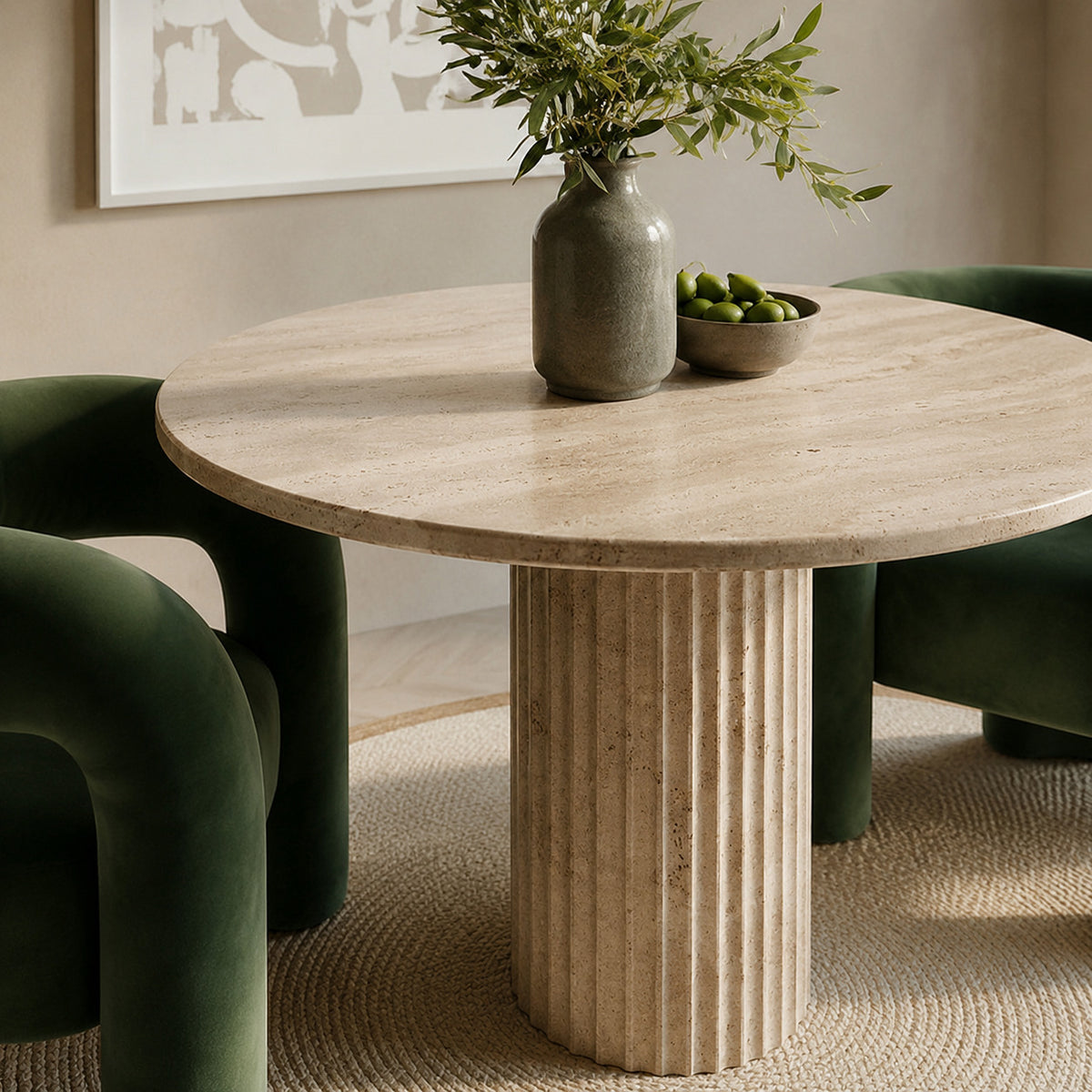 Charlotte Cream Travertine Dining Table image