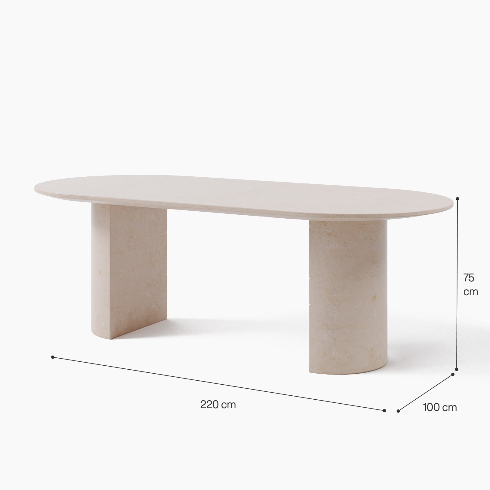 Modena Cream Marble Dining Table image
