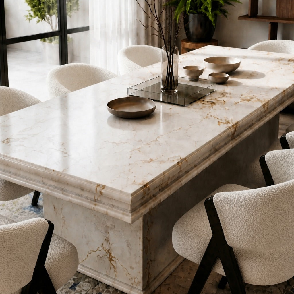 Cornelia Marble Finish Large Dining Table image