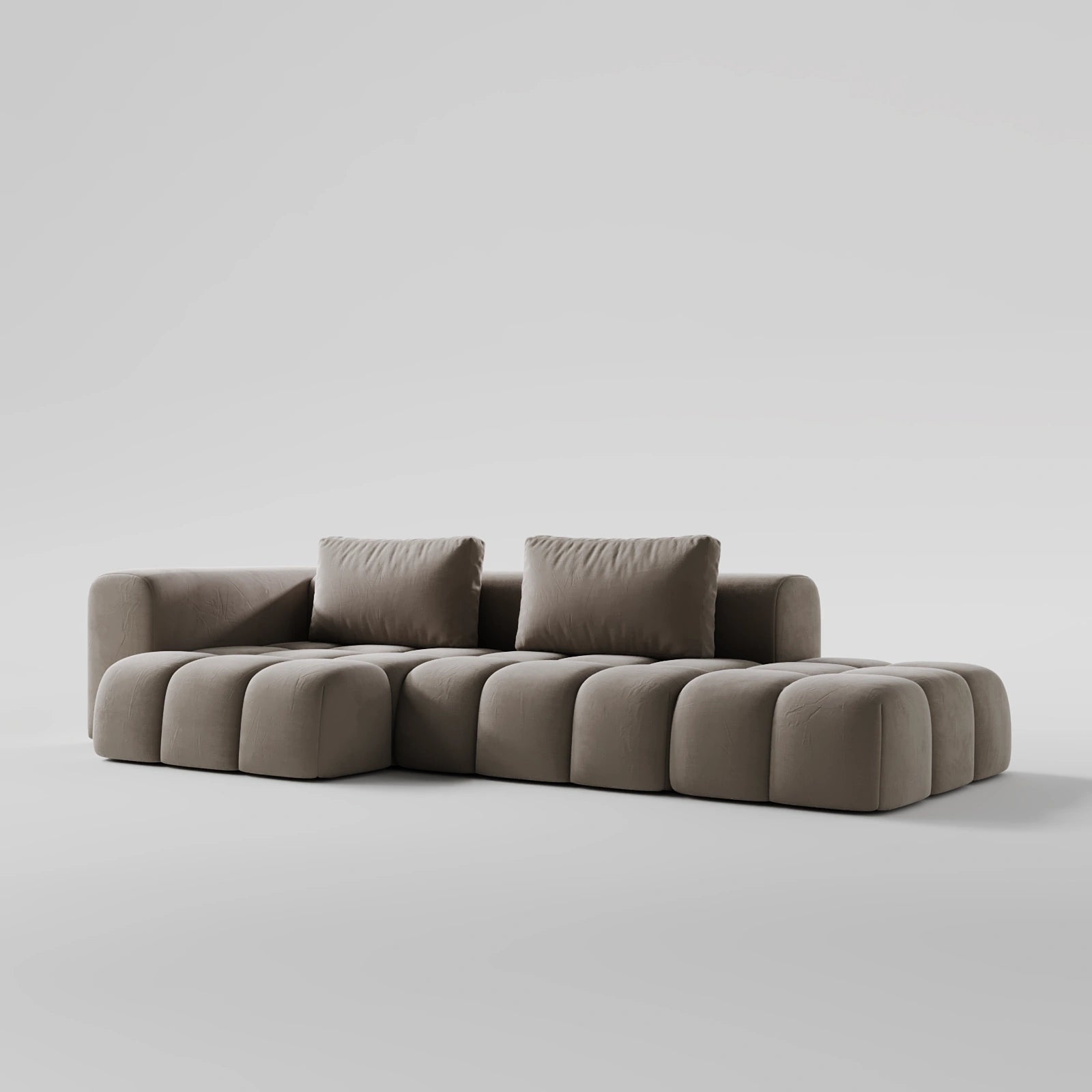 Cuddle Cove Matt Velvet L-Shaped Sofa