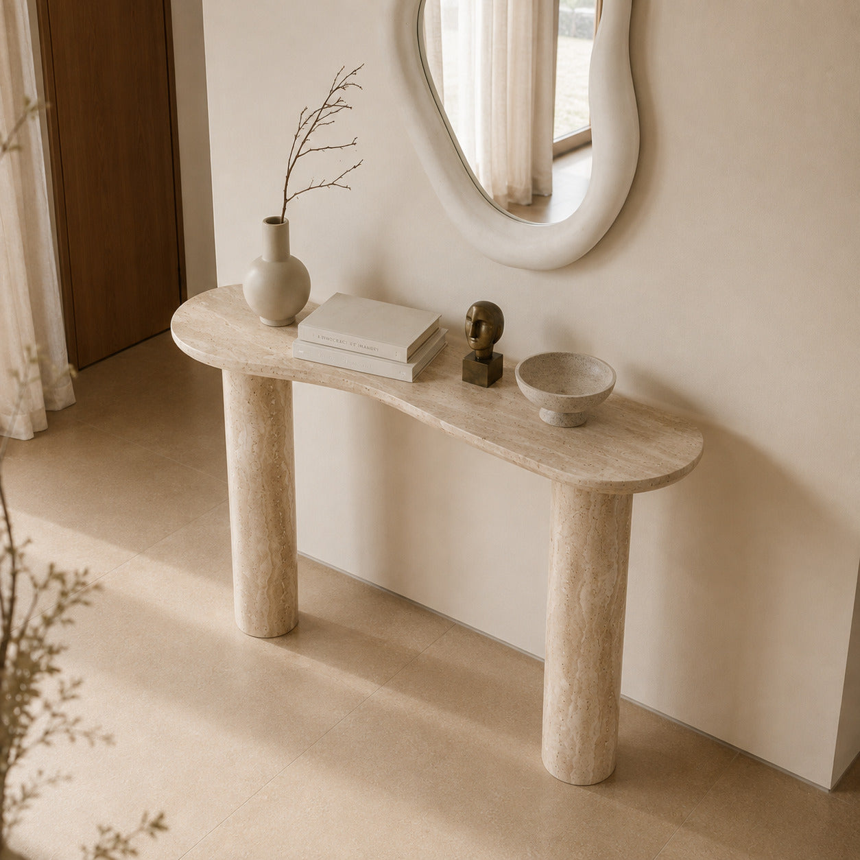Lawrence Cream Travertine Console image