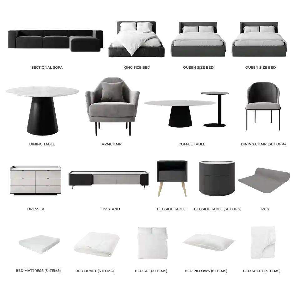 #Apartment Type/Number of Items_3-Bedroom/35 Items