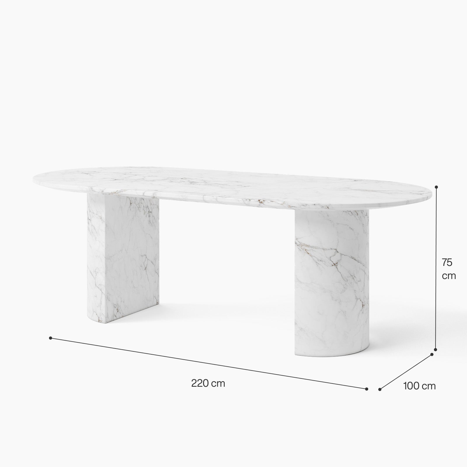 Modena White Marble Dining Table image