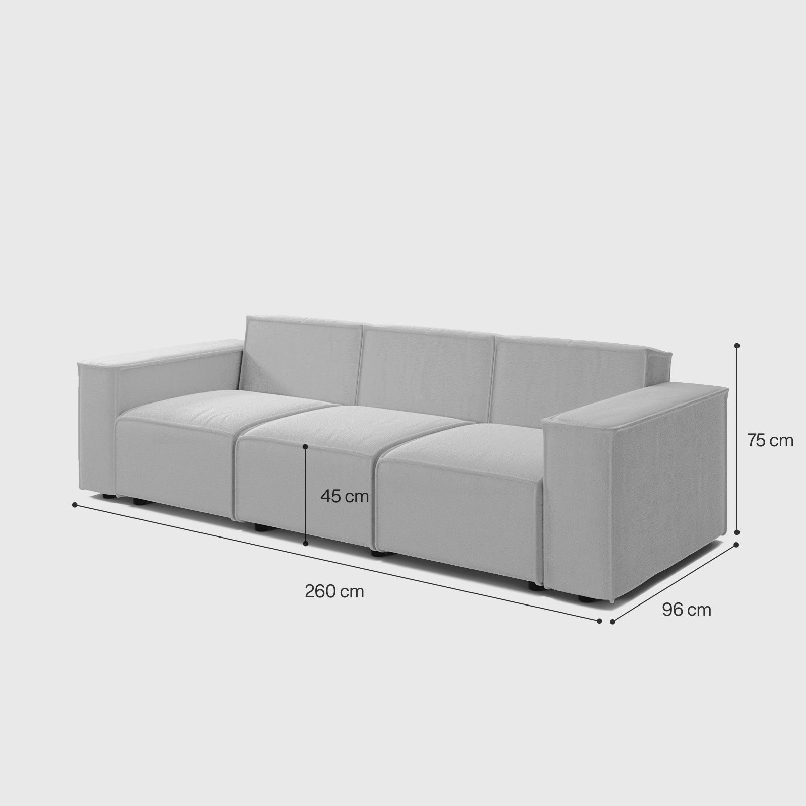 Lounge 3-Seater Straight Sofa image