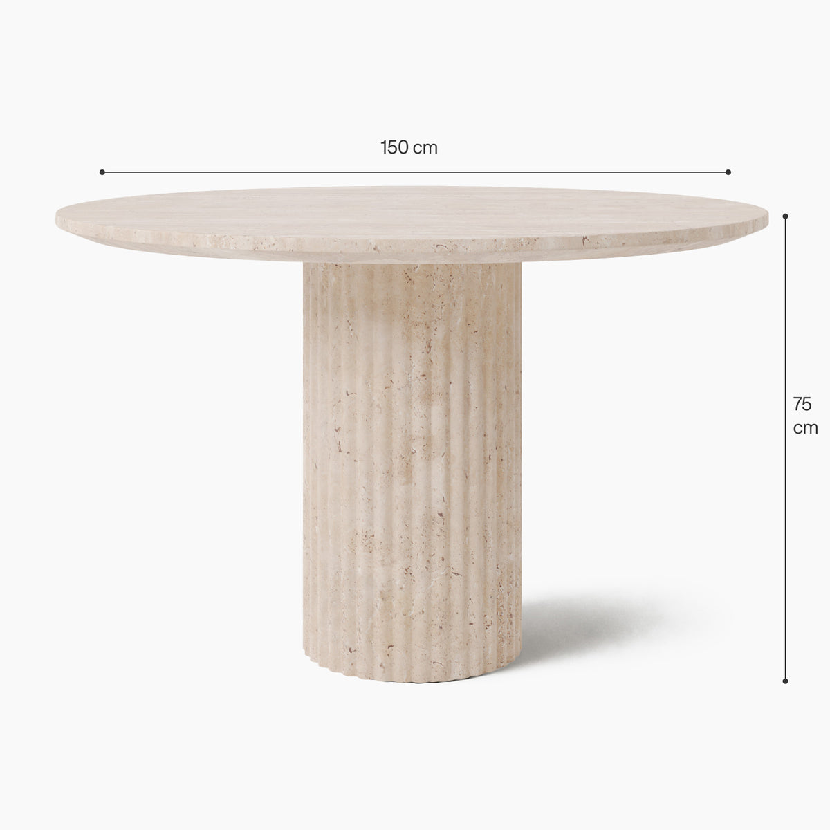 Charlotte Cream Travertine Dining Table image