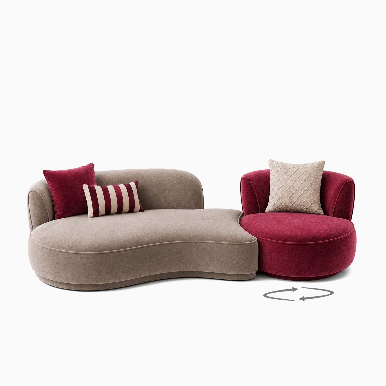 Claret 3-Seater Straight Sofa image