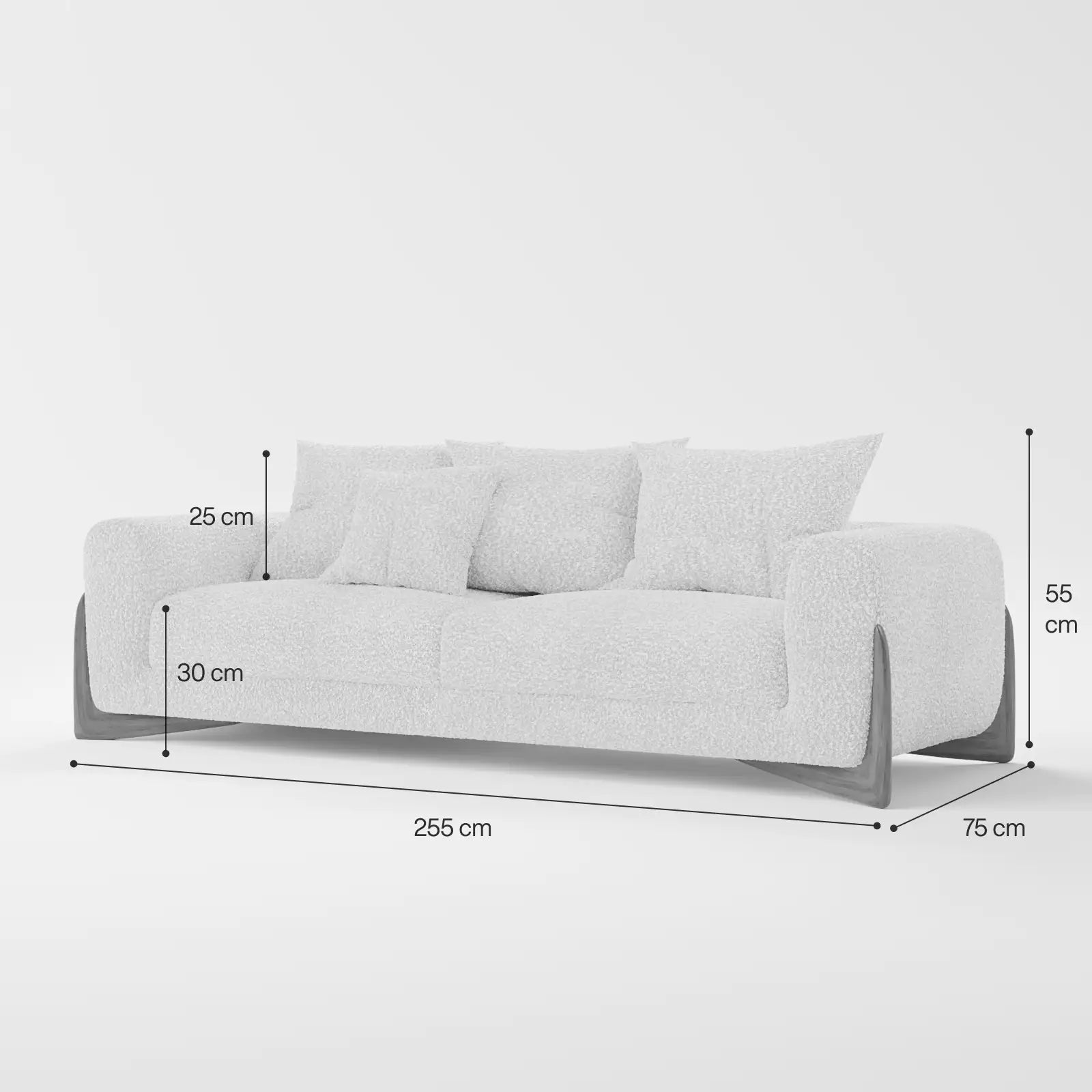 CloudSoft Boucle Lounge Sofa 2-Seater