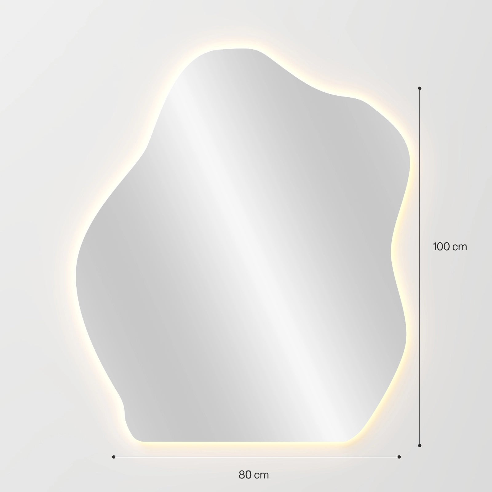 Dreamscape Irregular Cloud Shape Wall Mirror with Backlit LED 5
