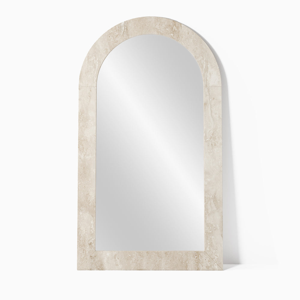 Amelia Travertine Floor Mirror