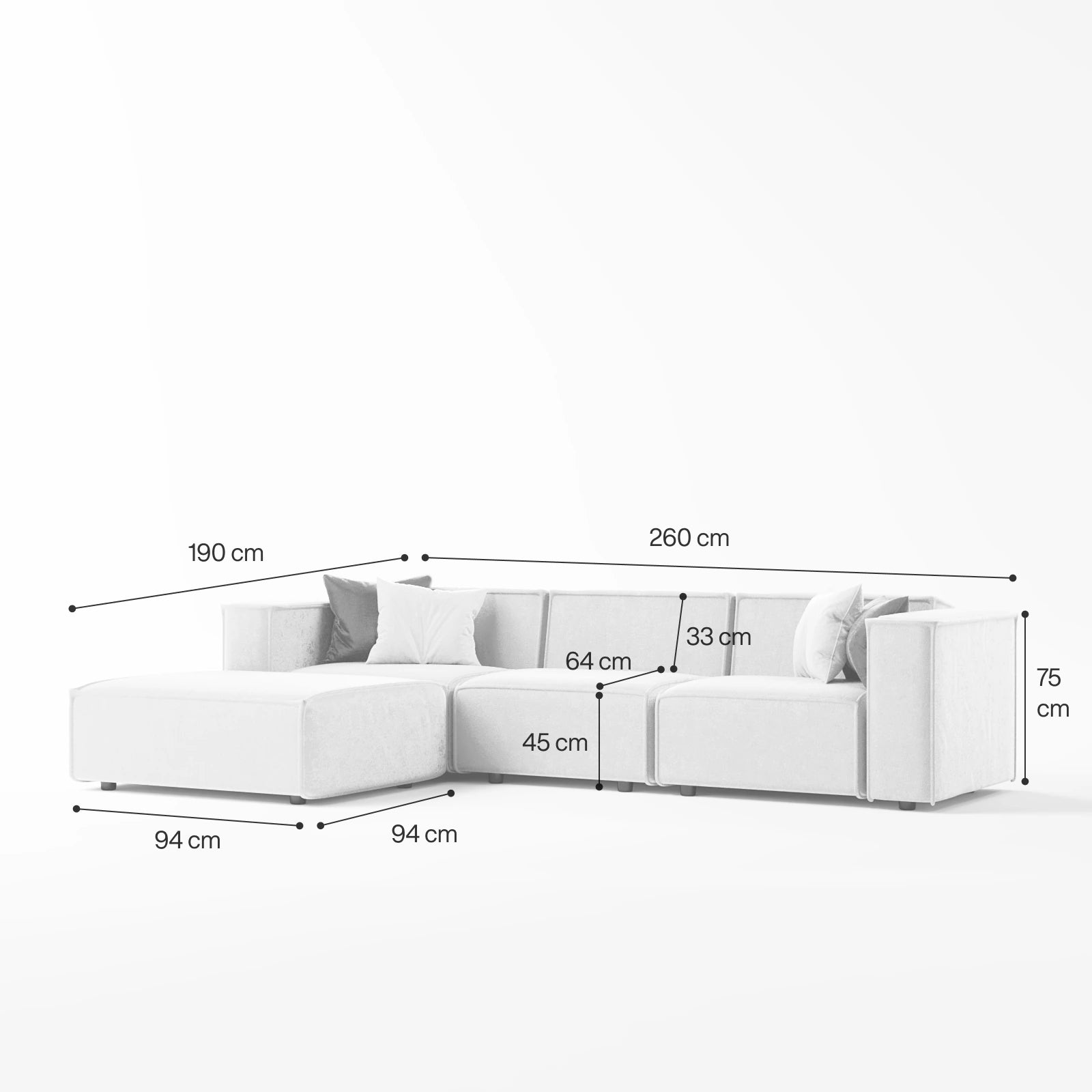 Lounge Modular Sofa 4-Seater