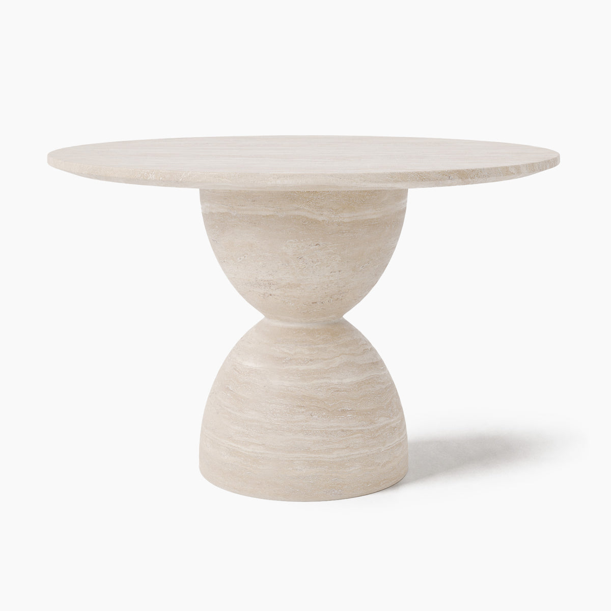 Sussane Travertine Sculpted Base Dining Table
