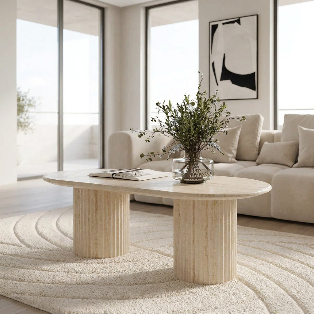 Charlotte Cream Travertine Coffee Table