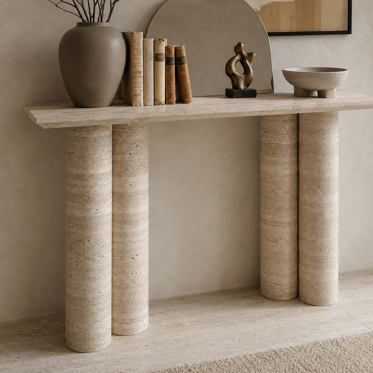 Solerno Travertine Twin Column Console image