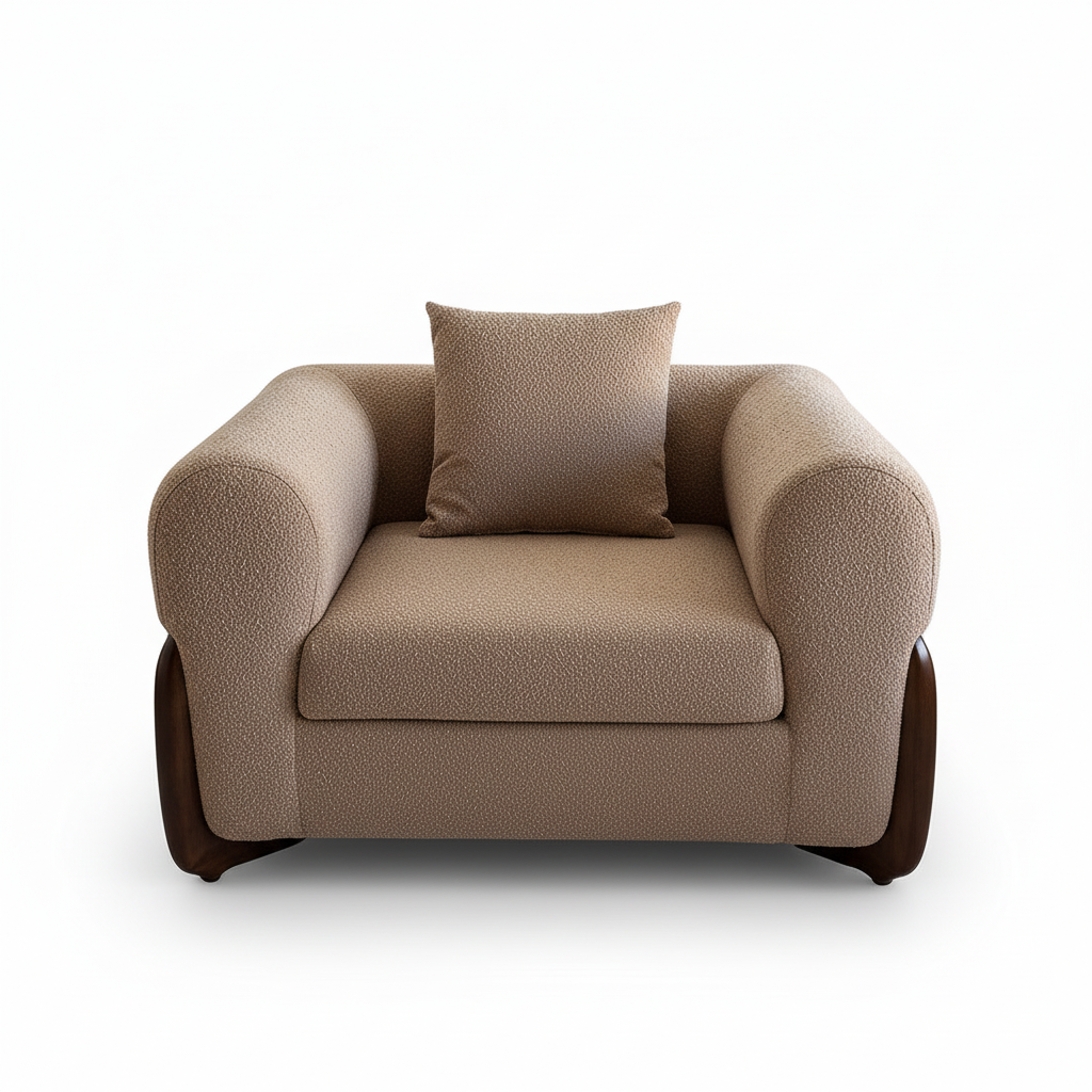 Kyoto Grand Rest Armchair Camel Boucle