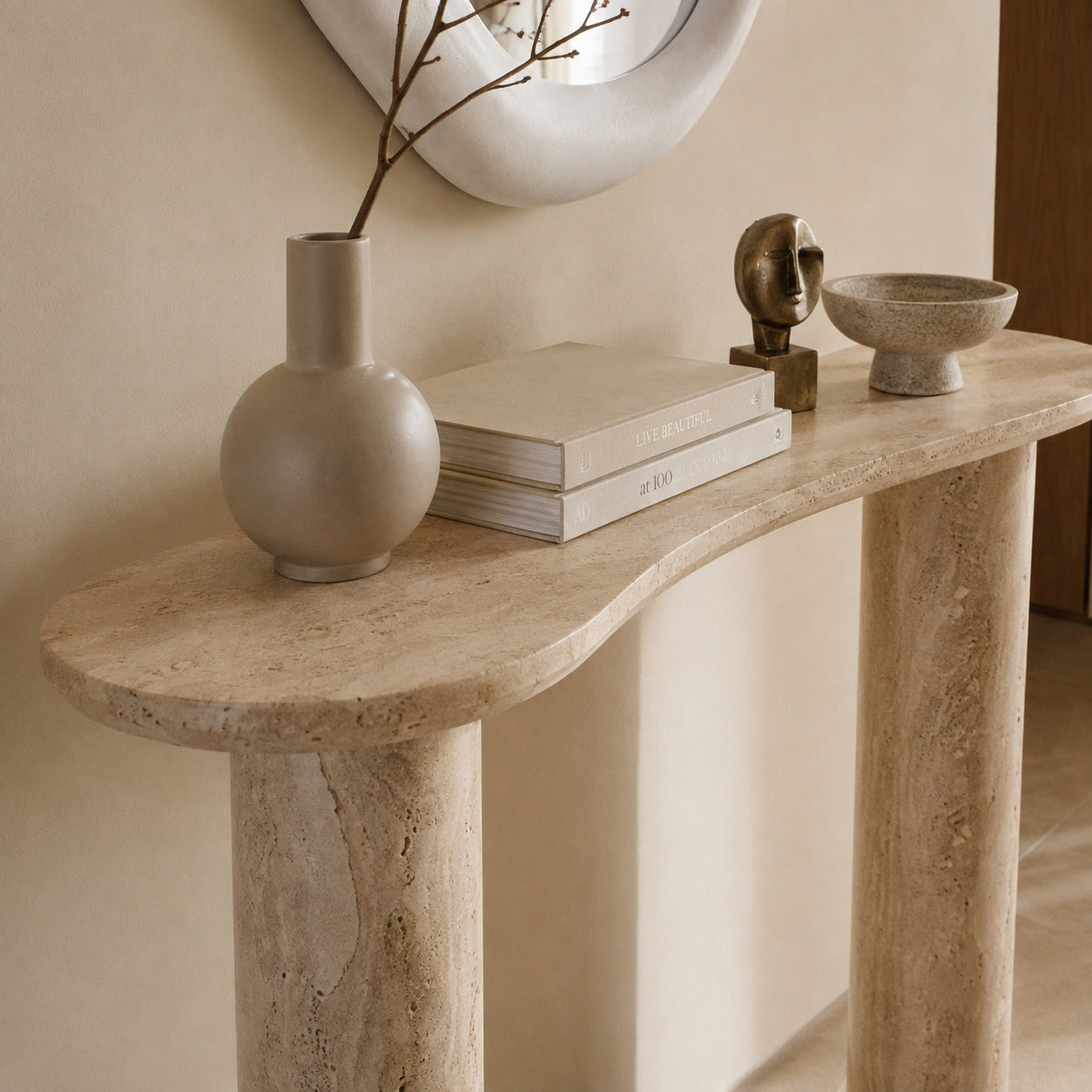 Lawrence Cream Travertine Console image