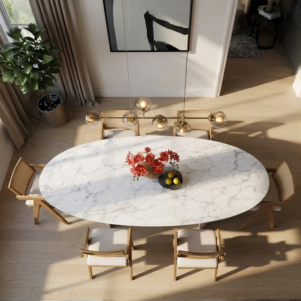 Tereza Marble Finish Large Dining Table image