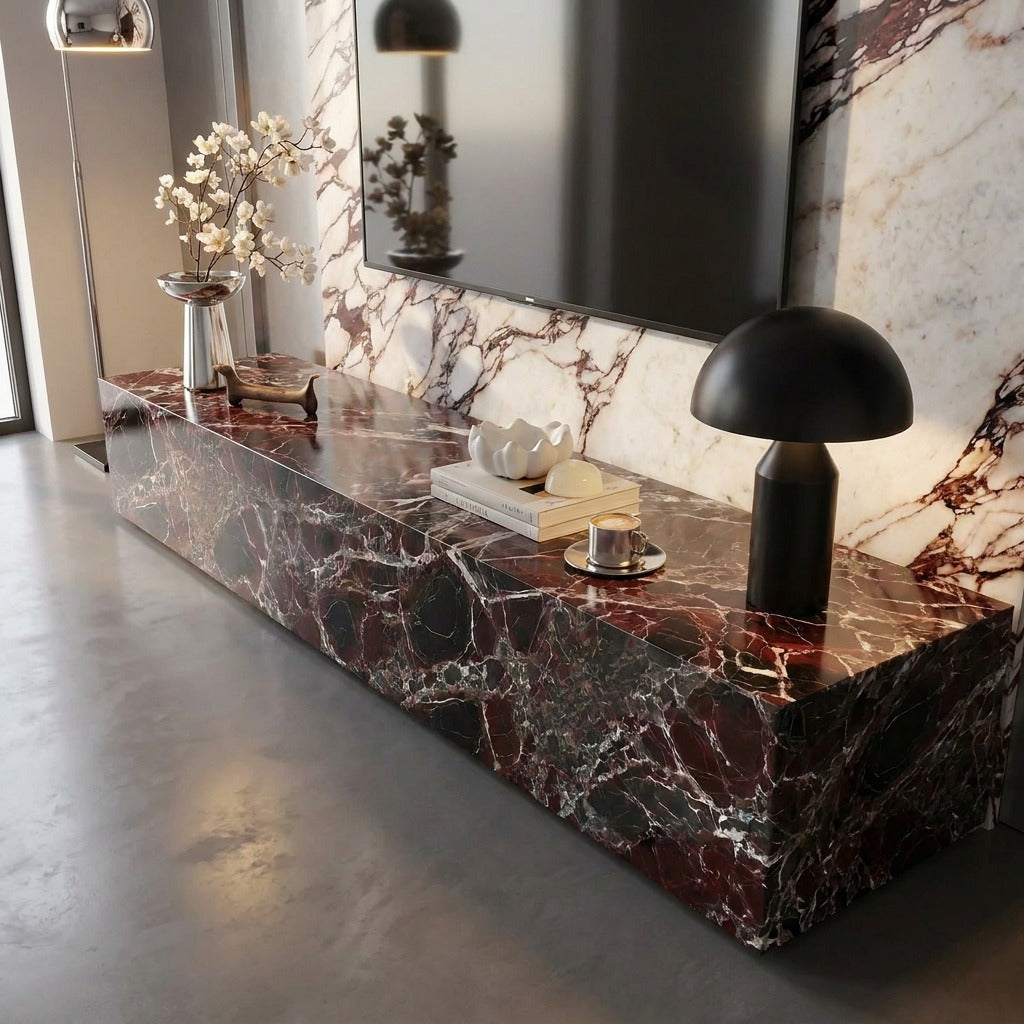 Jordin Rosso Marble TV Stand image